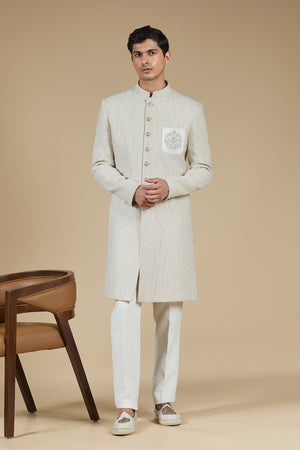 Emblem Brocade Kurta Set