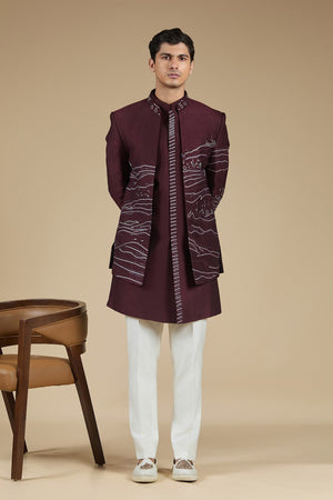Maroon Horizon Kurta Set