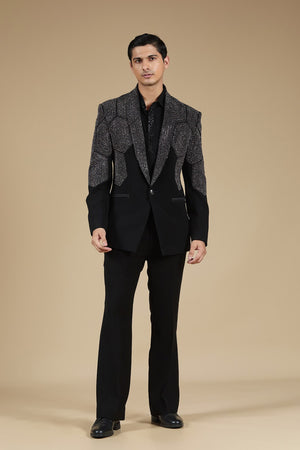 Ember Noir Embellished Tuxedo Set