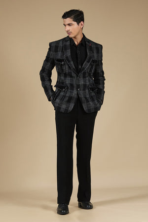 Graph Check Wool Suit Set