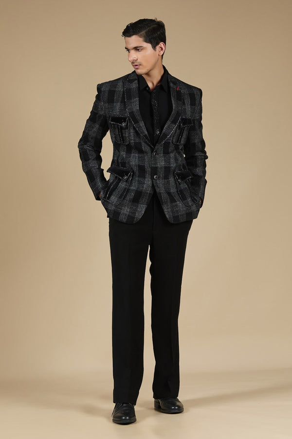 Graph Check Wool Suit Set