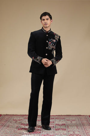 The Midnight Embroidered Bandhgala