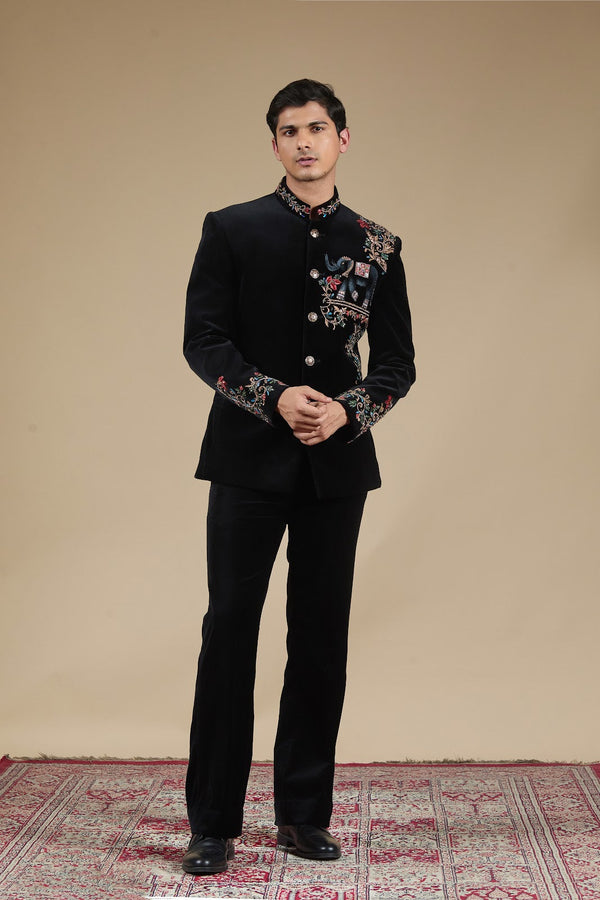 The Midnight Embroidered Bandhgala