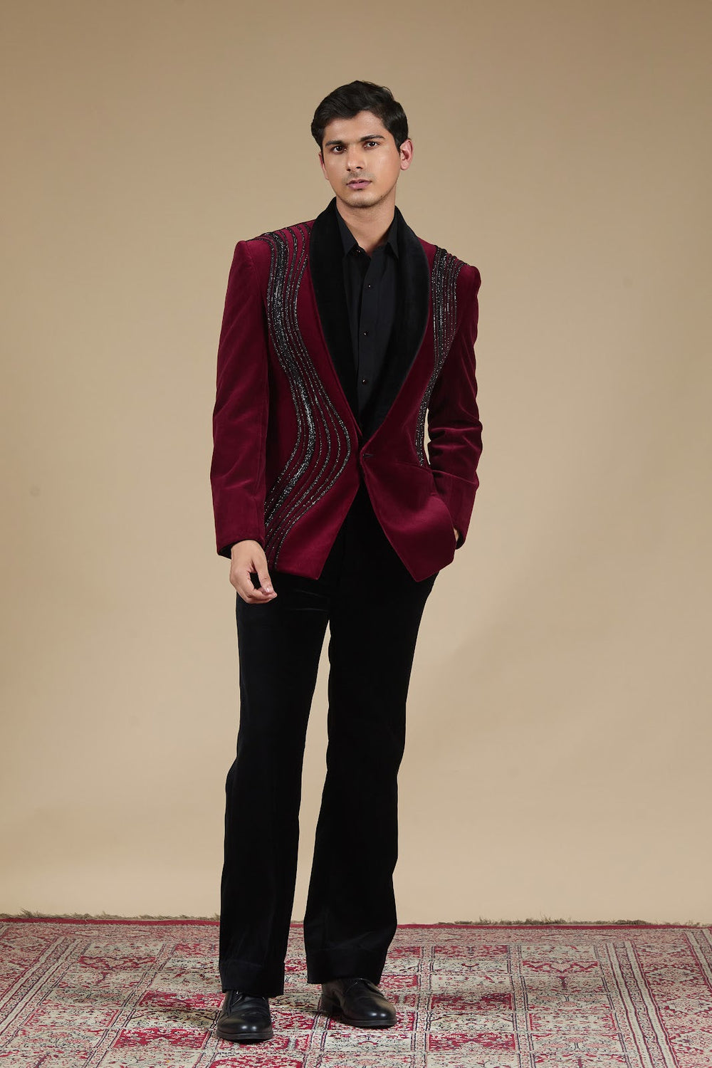 Crimson Luxe Velvet Tuxedo