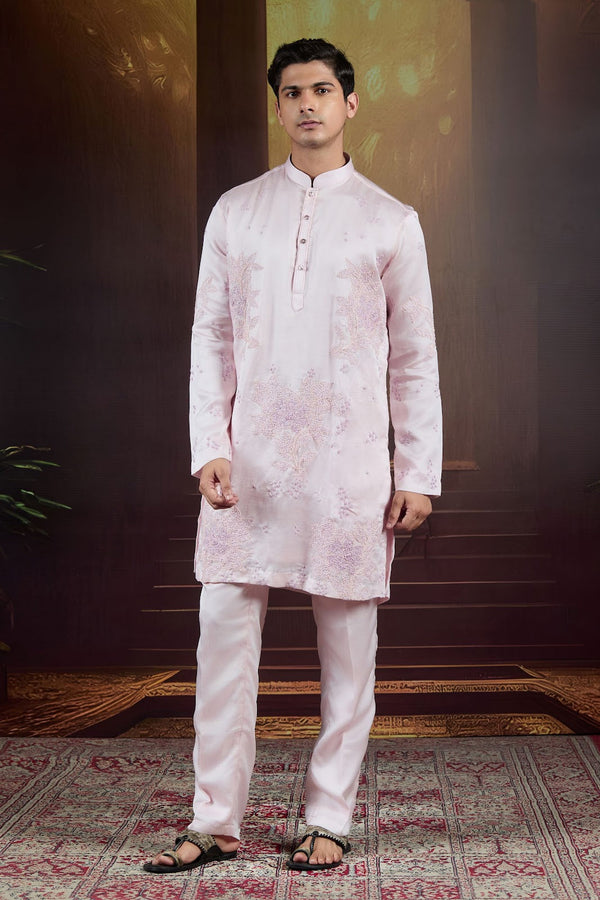 Pastel Whisper Silk Kurta Set