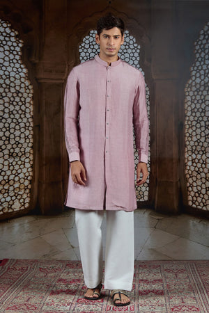 Rosewood Pink Pintex Silk Kurta