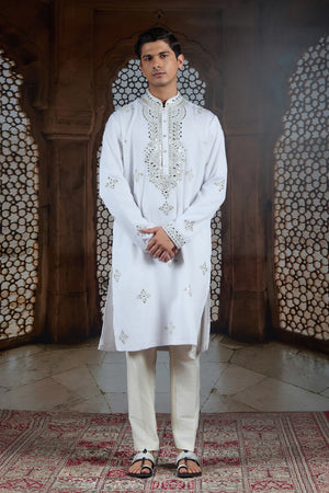 Ivory Garden Kurta in Silk