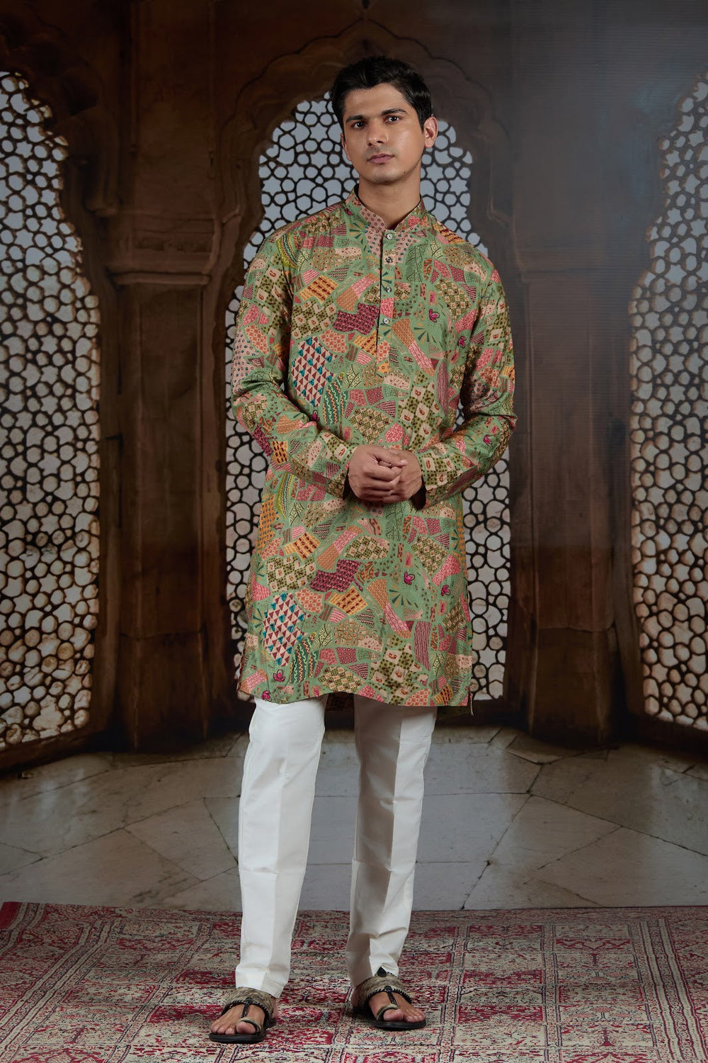 Botanic Silk Kurta Set
