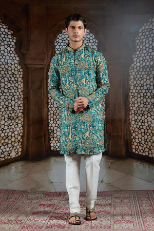 Aqua Bloom Kurta Set