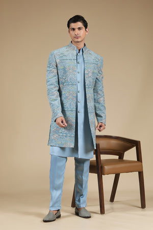 Celestial Velvet Zardosi & Resham Embellished Indo-Western Set