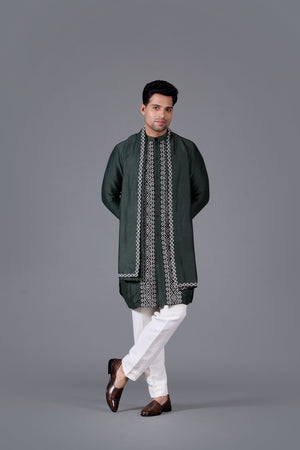 Regal Bottle Green Kurta Set