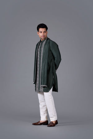 Regal Bottle Green Kurta Set