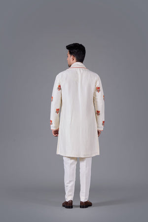 Ivory Blossom Kurta Set with Dupatta