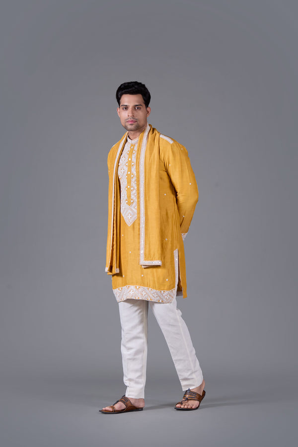 Sunlit Royale Linen Silk Kurta Set