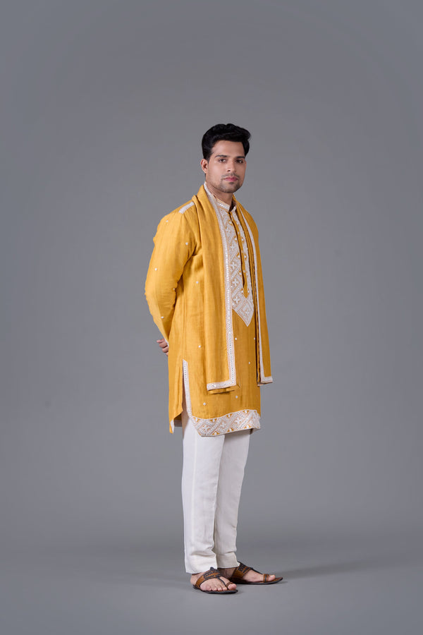 Sunlit Royale Linen Silk Kurta Set