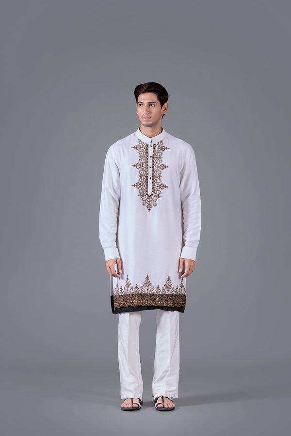 Opal Gleam Linen Silk Kurta