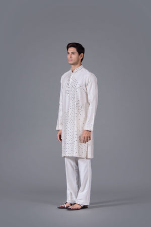 Moonlit Elegance Linen Silk Kurta Set