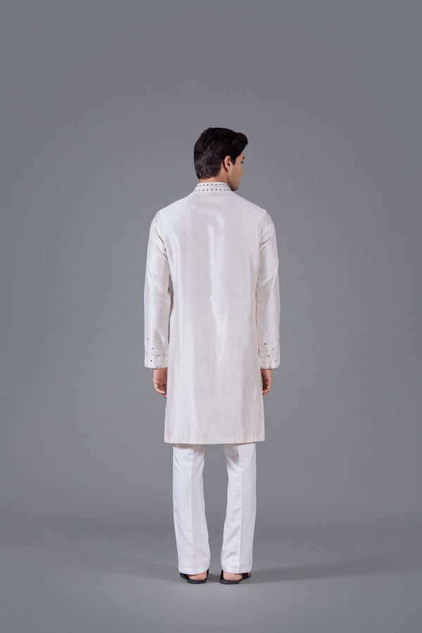 Moonlit Elegance Linen Silk Kurta Set