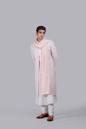 PINK TAPETA SILK THREAD WORK SHERWANI