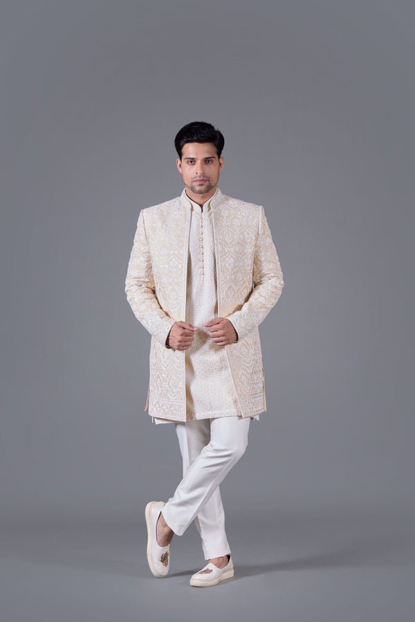 Champagne Royale ivory indo-western