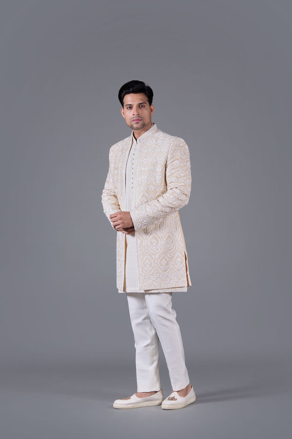 Champagne Royale ivory indo-western