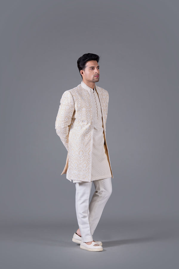 Champagne Royale ivory indo-western