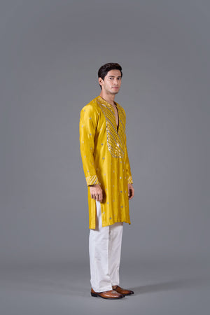 Golden Radiance Linen Silk Kurta