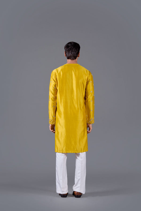 Golden Radiance Linen Silk Kurta