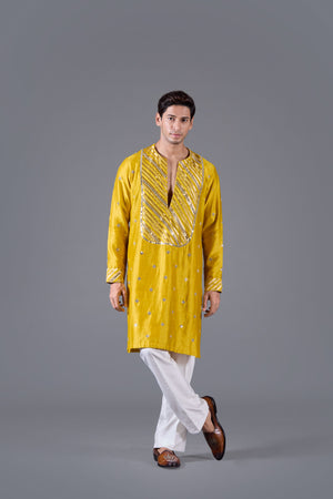 Golden Radiance Linen Silk Kurta