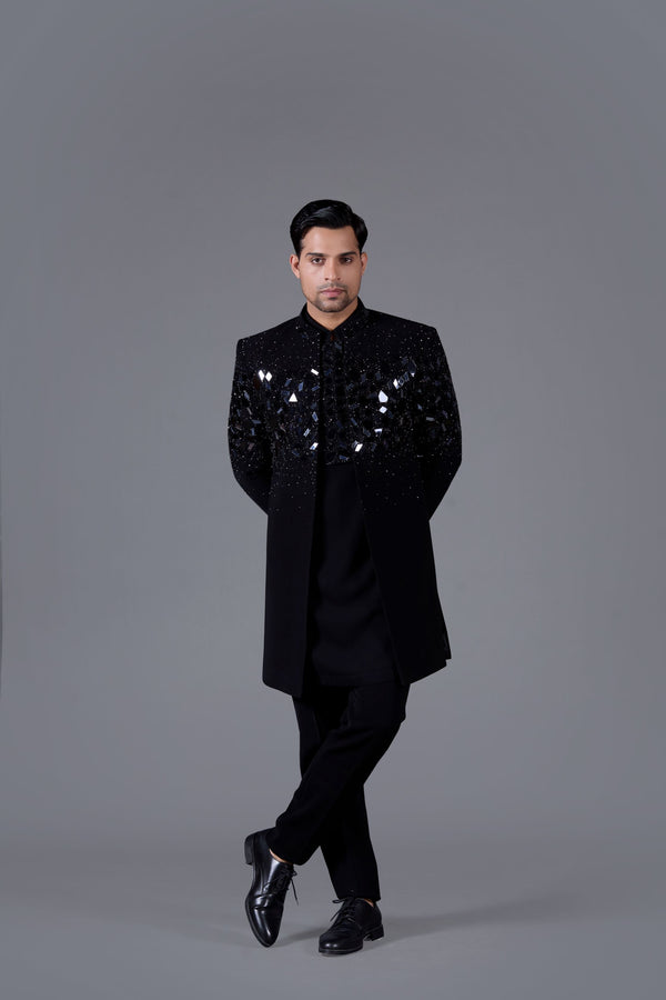 Midnight Stardust Indo-Western Set