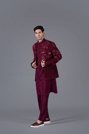 Imperial Garnet Ensemble Indo-Western set