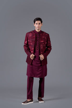 Imperial Garnet Ensemble Indo-Western set