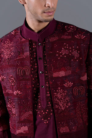 Imperial Garnet Ensemble Indo-Western set