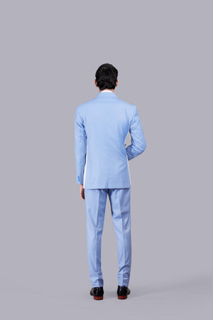 SKY BLUE TERRY COTTON  PLAIN SUIT