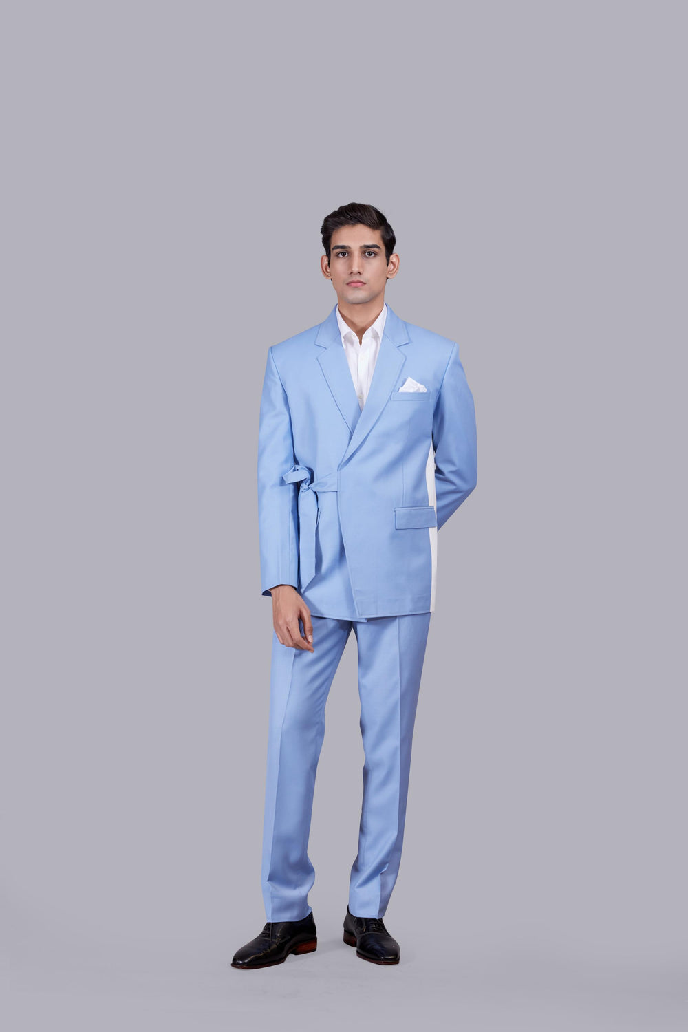 SKY BLUE TERRY COTTON  PLAIN SUIT