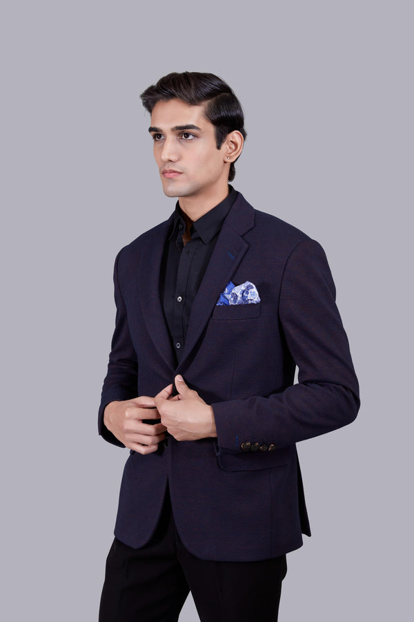 WINEITALIAN WOOL PLAIN BLAZER