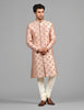 Pink Raw Silk Sherwani