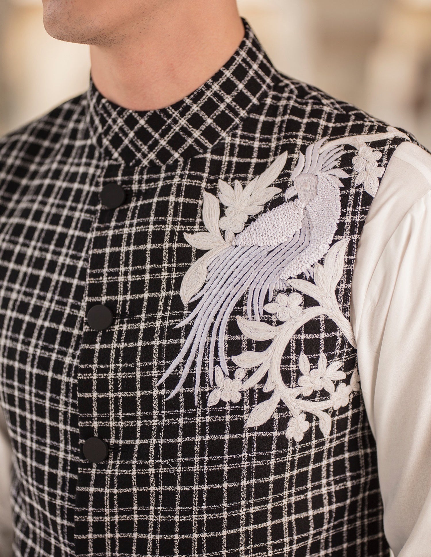 Bird Embroidered Waistcoat