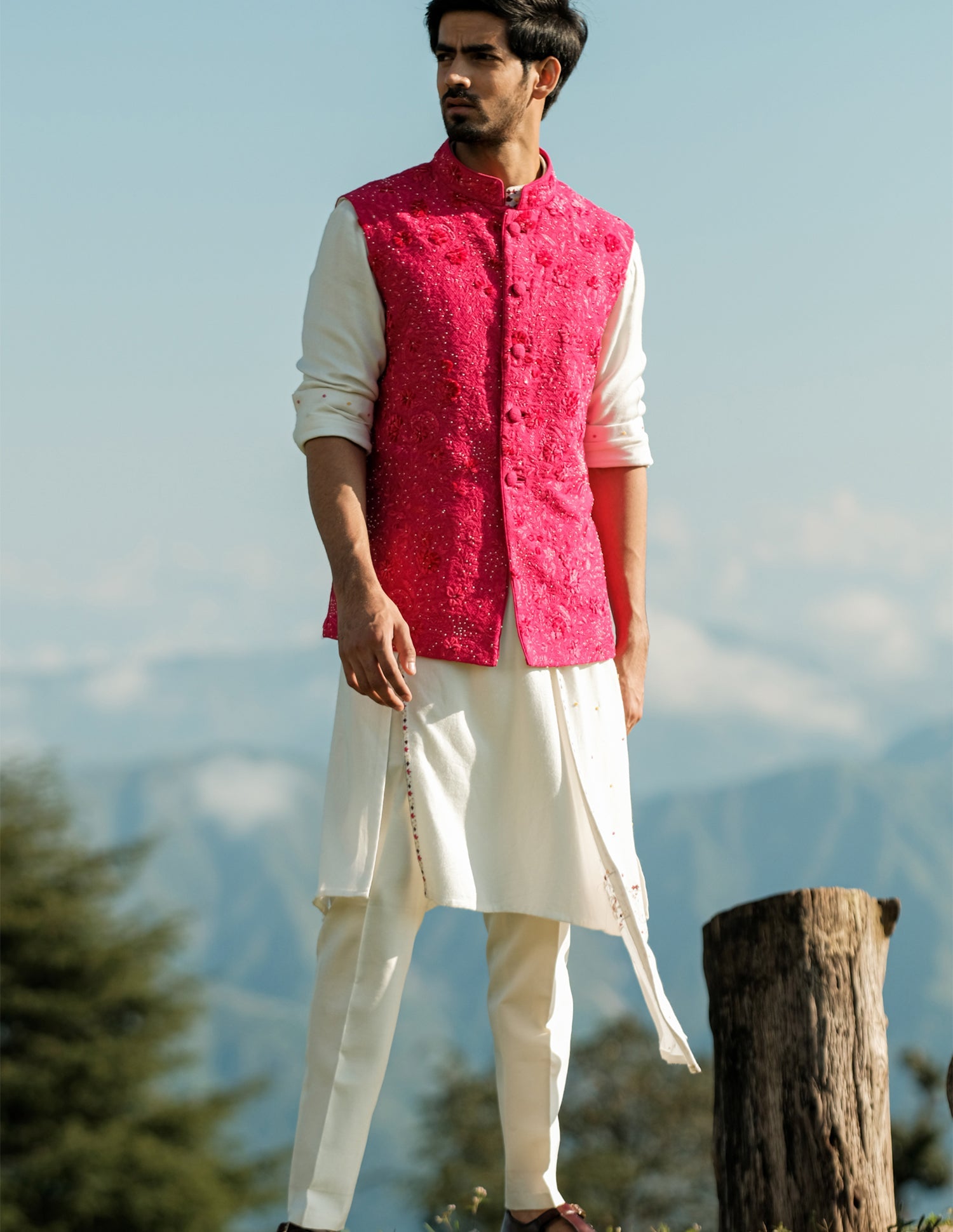 Hot Pink Nehru Jacket